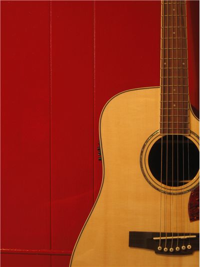 Guitar and Red Wall